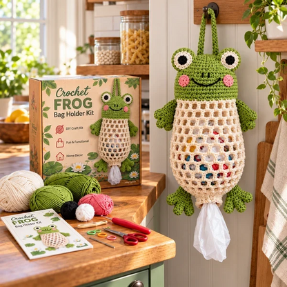 ⏳ Last day to save 49% – 🧶Crochet Animal Bag Holder DIY Kit – Cute & Functional Hanging Storage Craft Kit🎁