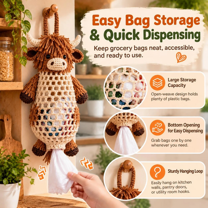 ⏳ Last day to save 49% – 🧶Crochet Animal Bag Holder DIY Kit – Cute & Functional Hanging Storage Craft Kit🎁
