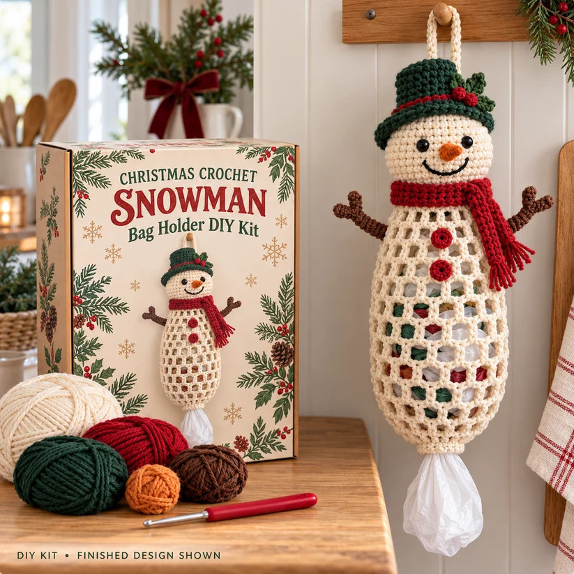 ⏳ Last day to save 49% – 🧶Crochet Animal Bag Holder DIY Kit – Cute & Functional Hanging Storage Craft Kit🎁