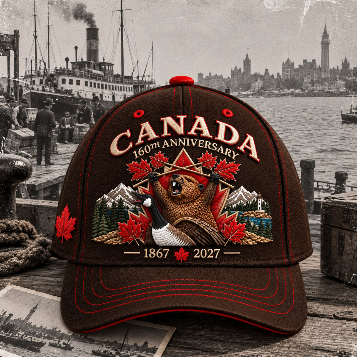 🔥LAST DAY 49% OFF - 🍁 Canada 160th Anniversary 1867–2027 – Premium Embroidered Heritage Cap 100% Cotton