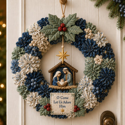 🔥49% Off Last Day🎄3D Fabric Poke Wreath DIY Kit（📦Buy 2, Get FREE Shipping）