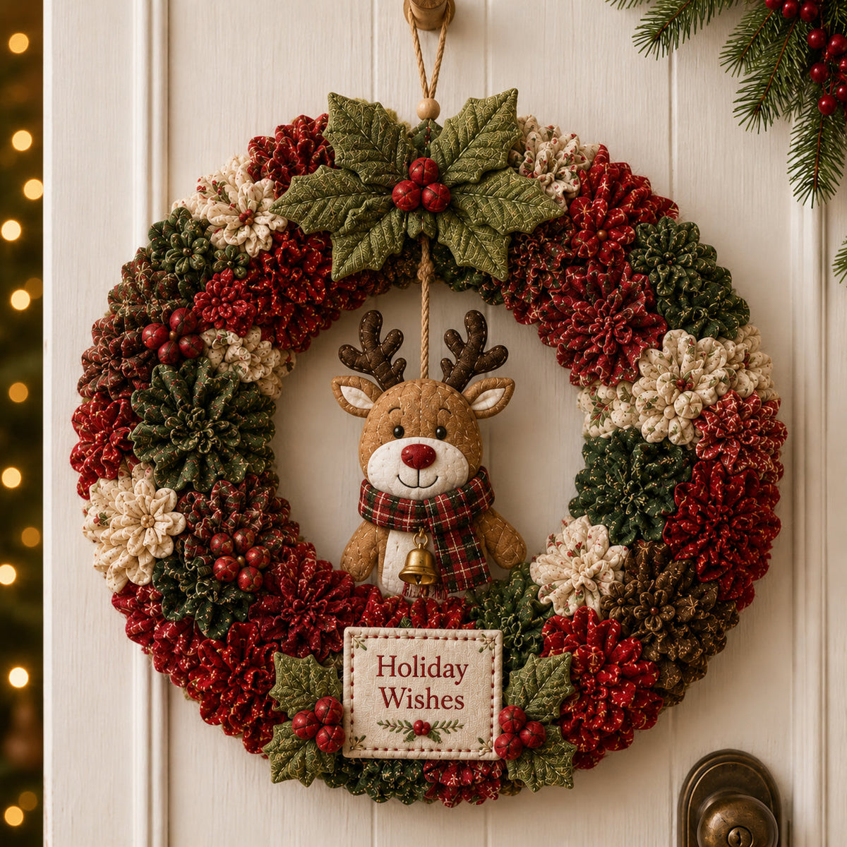 🔥49% Off Last Day🎄3D Fabric Poke Wreath DIY Kit（📦Buy 2, Get FREE Shipping）