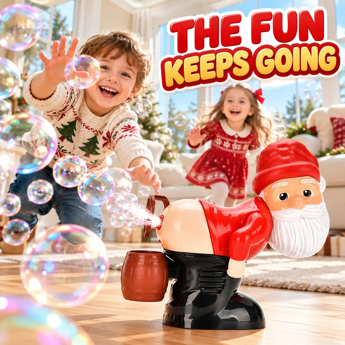 🔥Christmas Sale 49% OFF🎅 Farting Santa Bubble Machine💨 Funny Holiday Party Toy & Gift🎁