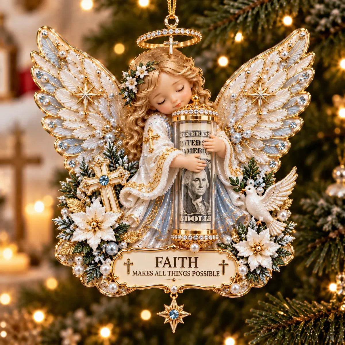 ⏳ Last day to save 49%-👼💵 3D Angel Christmas Cash Gift Ornament – Holiday Money Holder Keepsake ✨