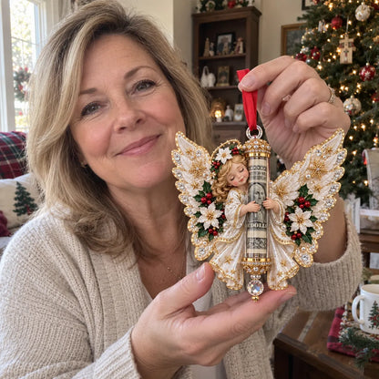 ⏳ Last day to save 49%-👼💵 3D Angel Christmas Cash Gift Ornament – Holiday Money Holder Keepsake ✨