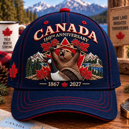 🔥LAST DAY 49% OFF - 🍁 Canada 160th Anniversary 1867–2027 – Premium Embroidered Heritage Cap 100% Cotton
