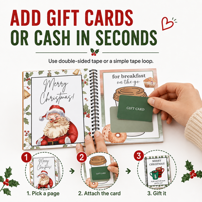 🔥 LIMITED-TIME 50% OFF🎄Christmas Gift Card Book-A new christmas surprise on every page!