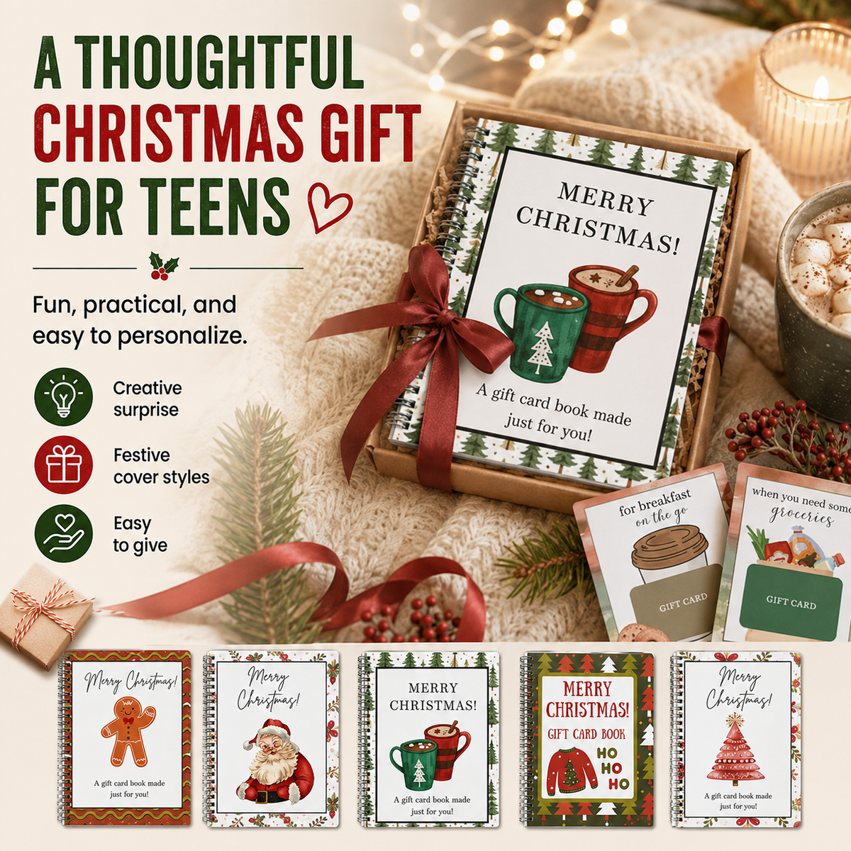 🔥 LIMITED-TIME 50% OFF🎄Christmas Gift Card Book-A new christmas surprise on every page!