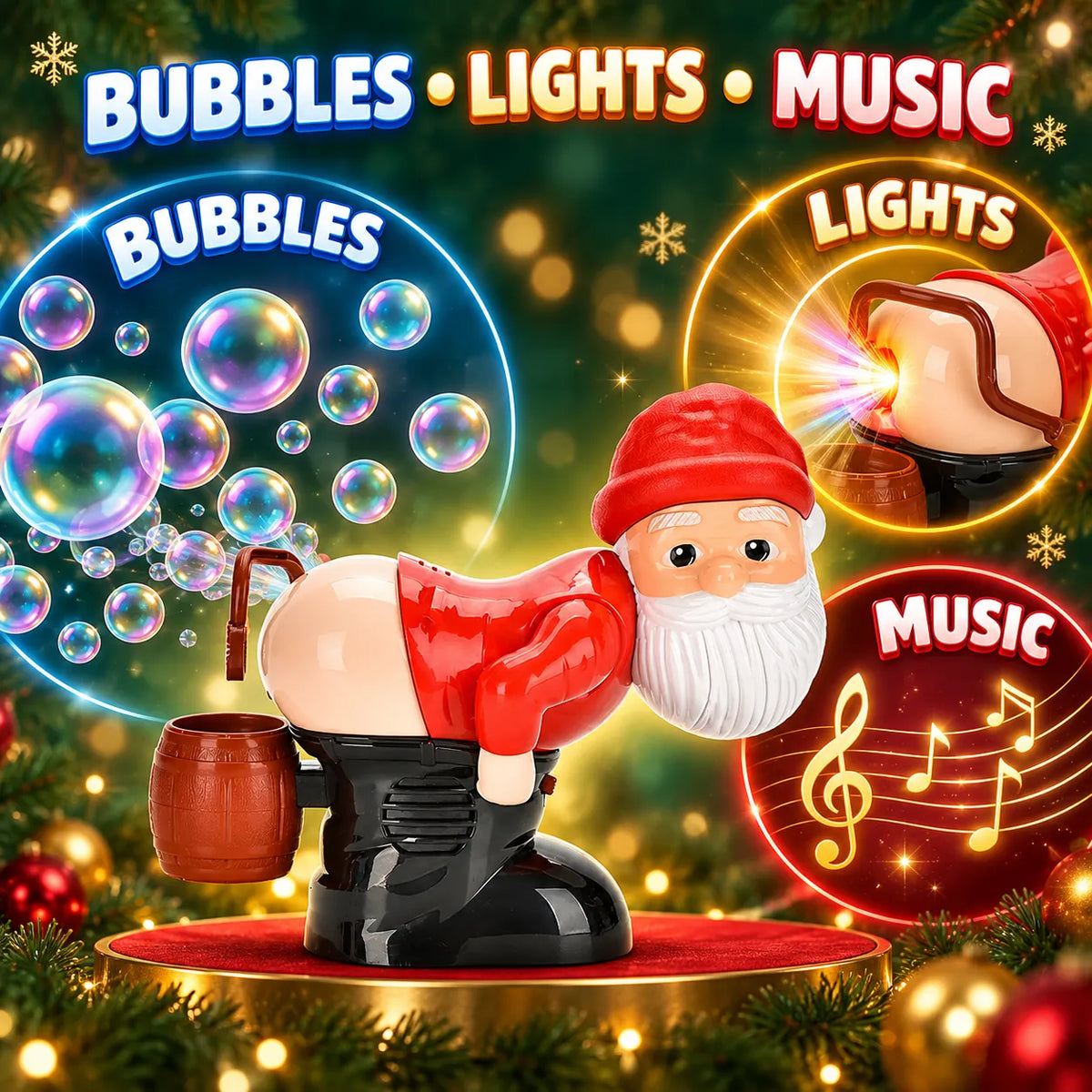 🔥Christmas Sale 49% OFF🎅 Farting Santa Bubble Machine💨 Funny Holiday Party Toy & Gift🎁