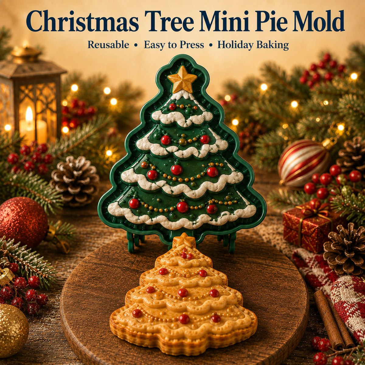🔥Only $8.99 Last Day Promotion!✨ 🎄16-Design Christmas Mini Pie Mold Collection 🥧