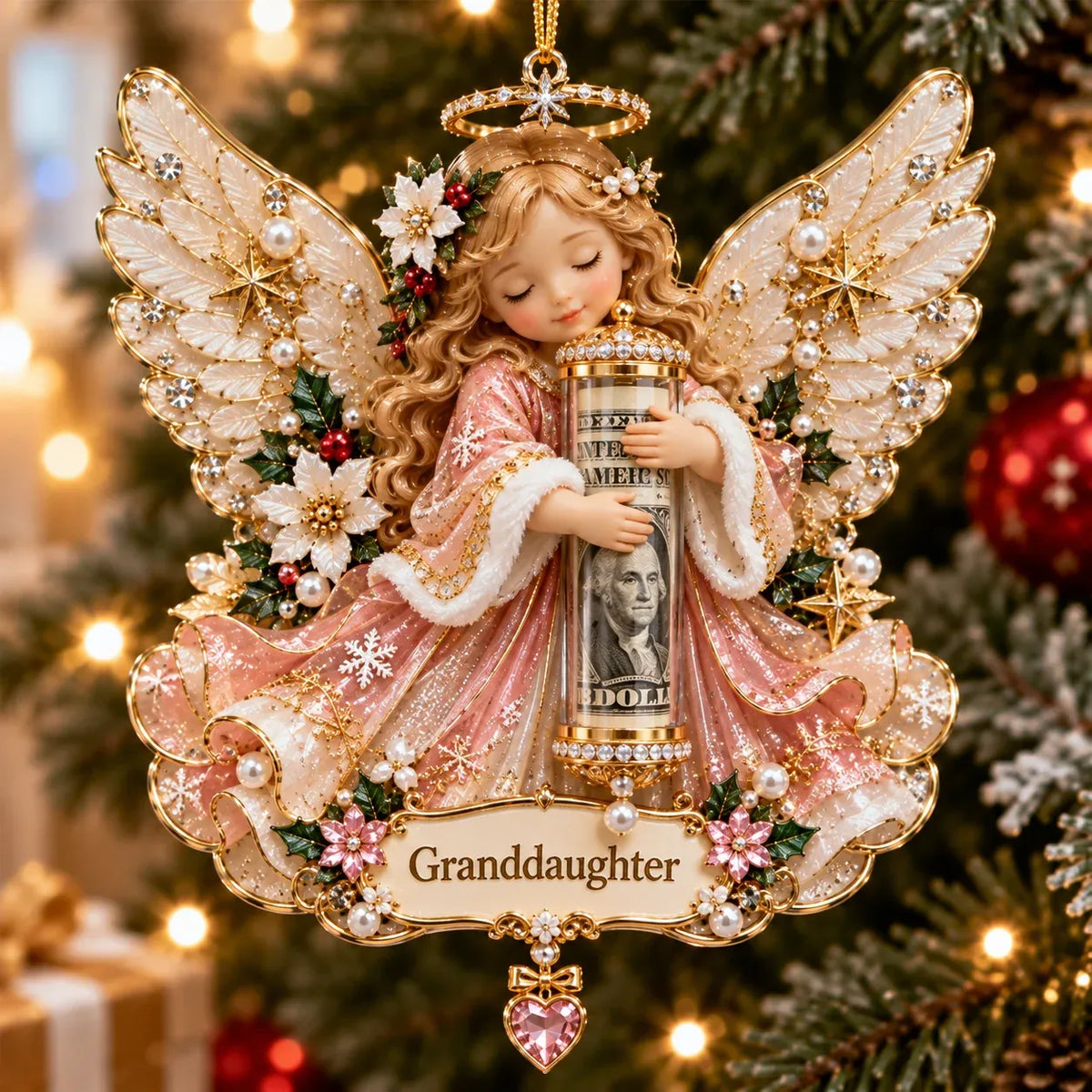 ⏳ Last day to save 49%-👼💵 3D Angel Christmas Cash Gift Ornament – Holiday Money Holder Keepsake ✨