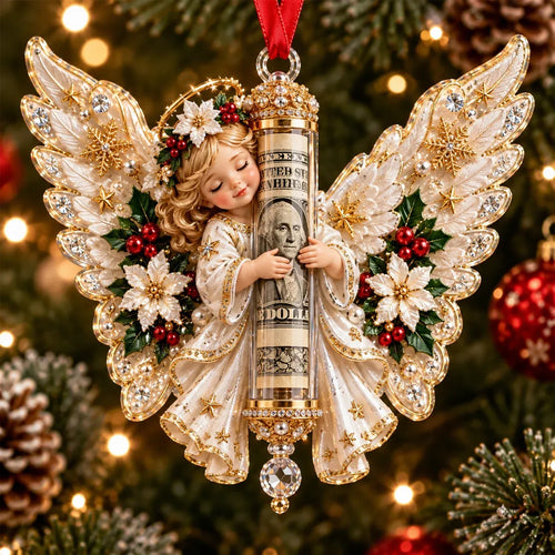 ⏳ Last day to save 49%-👼💵 3D Angel Christmas Cash Gift Ornament – Holiday Money Holder Keepsake ✨