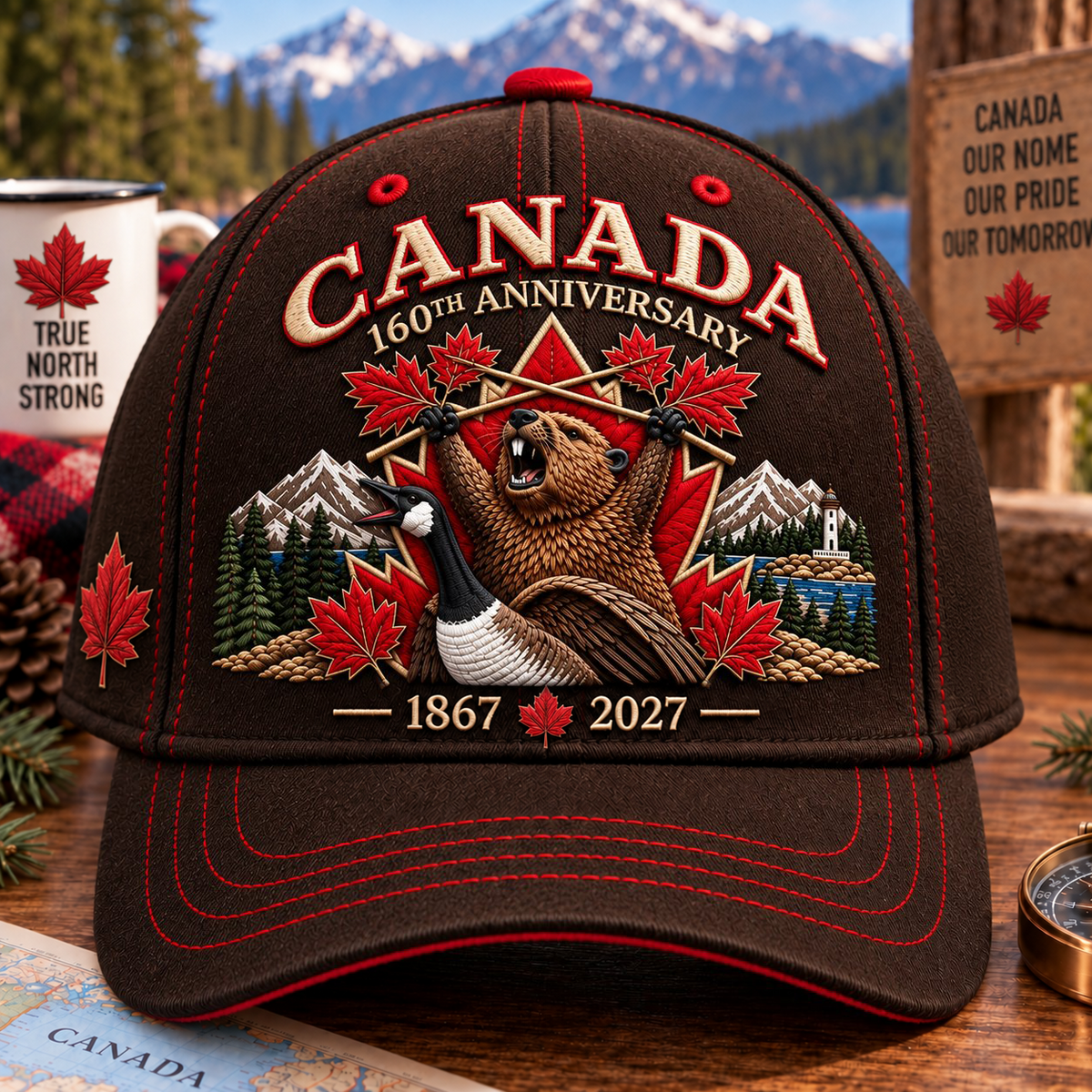 🔥LAST DAY 49% OFF - 🍁 Canada 160th Anniversary 1867–2027 – Premium Embroidered Heritage Cap 100% Cotton