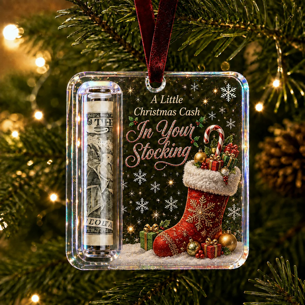 🔥LAST DAY 50% OFF 14PCS- 🎄Christmas Cash Gift Ornament- Make Cash Feel Like A Real Christmas Gift💵