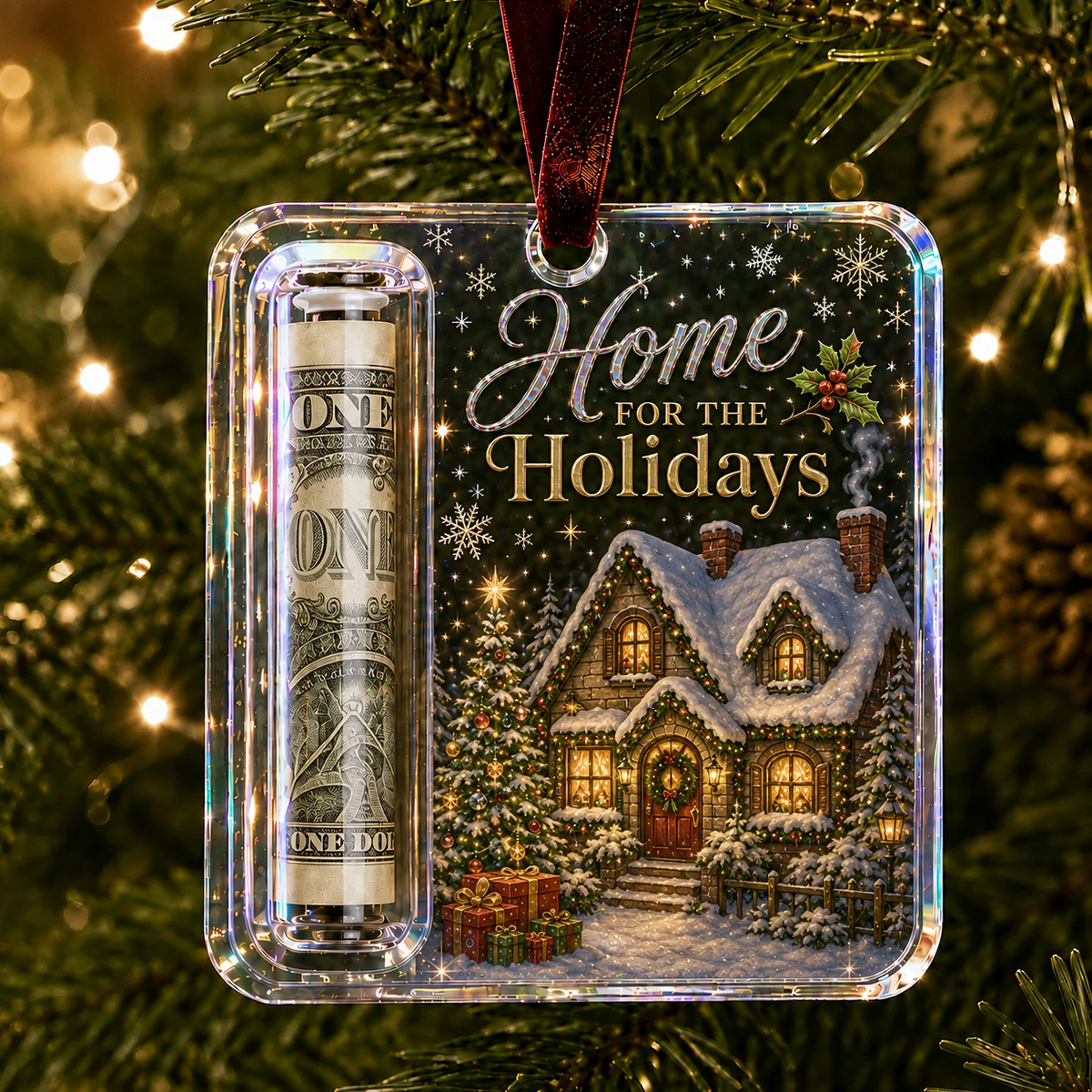 🔥LAST DAY 50% OFF 14PCS- 🎄Christmas Cash Gift Ornament- Make Cash Feel Like A Real Christmas Gift💵
