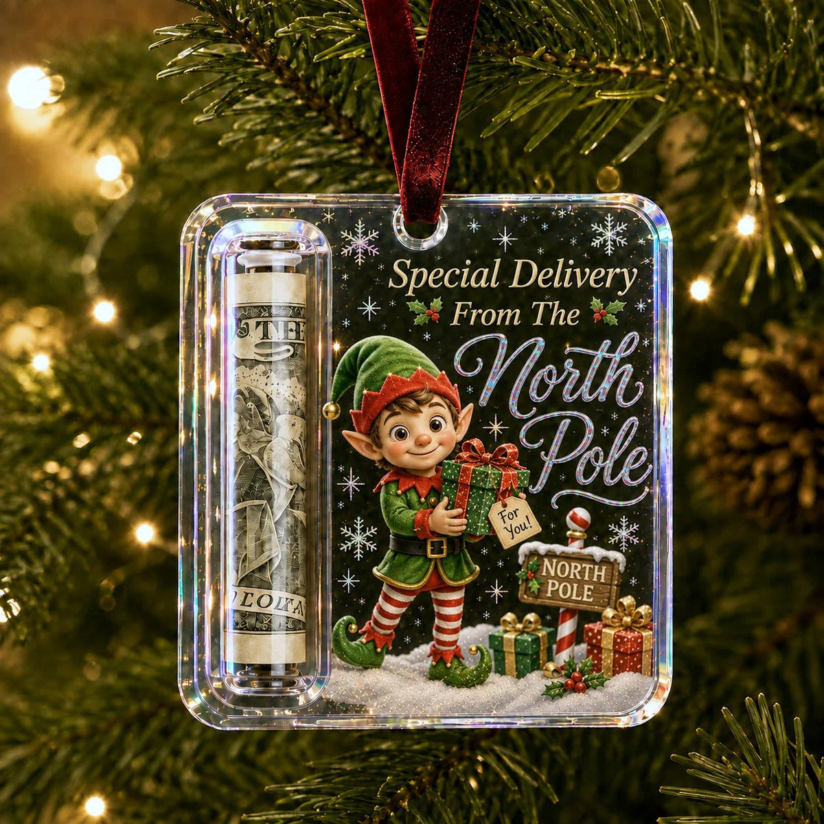 🔥LAST DAY 50% OFF 14PCS- 🎄Christmas Cash Gift Ornament- Make Cash Feel Like A Real Christmas Gift💵